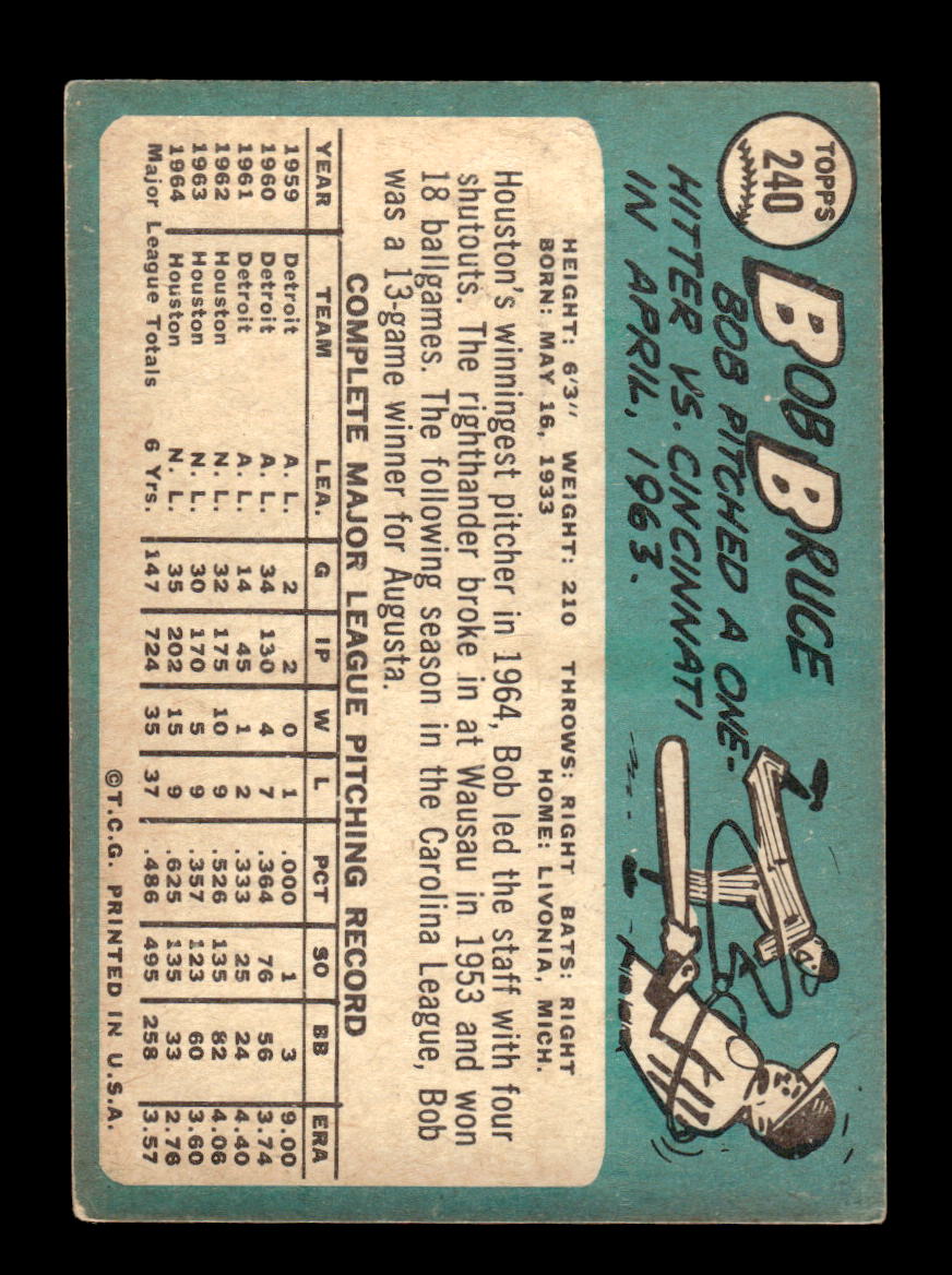 1965 Topps #240 Bob Bruce Houston Astros VG 54T10008017