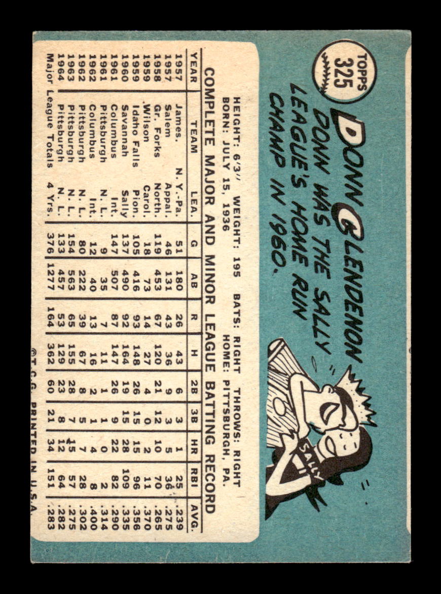 1965 Topps #325 Donn Clendenon Pittsburgh Pirates VG 54T10008062