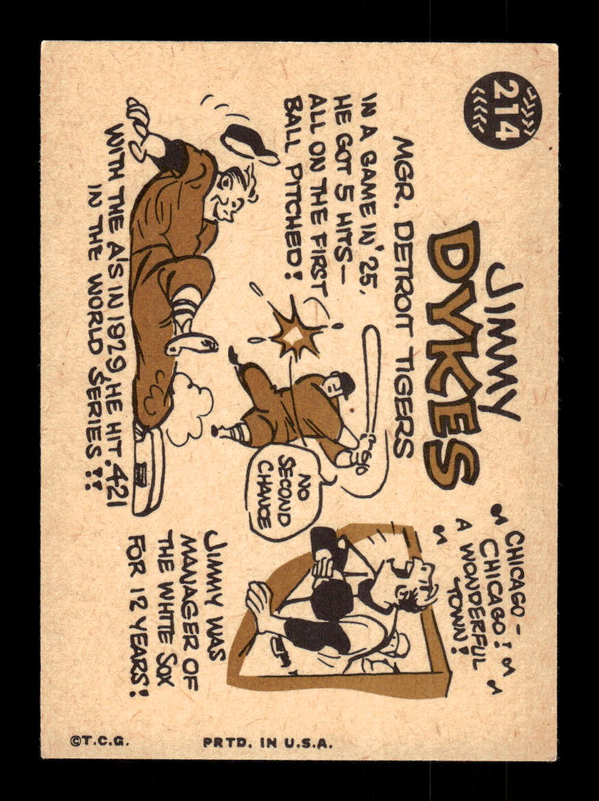 1960 Topps #214 Jimmie Dykes Detroit Tigers EXMT KC10008868