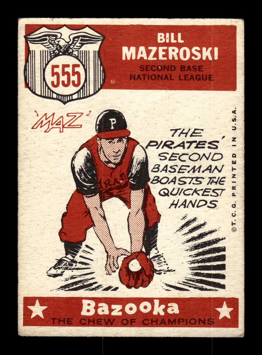 1959 Topps #555 Bill Mazeroski Pittsburgh Pirates VGEX HOF10009525