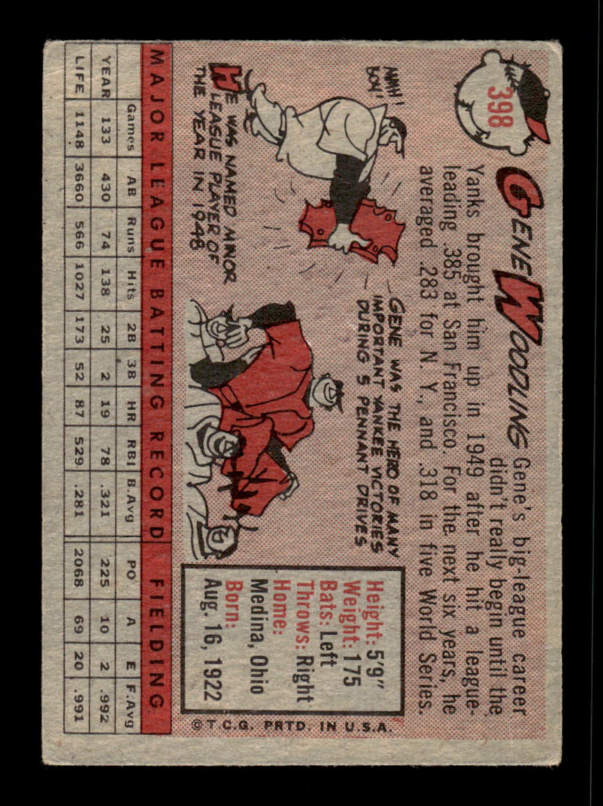 1958 Topps #398 Gene Woodling Baltimore Orioles VGEX HOF10009963