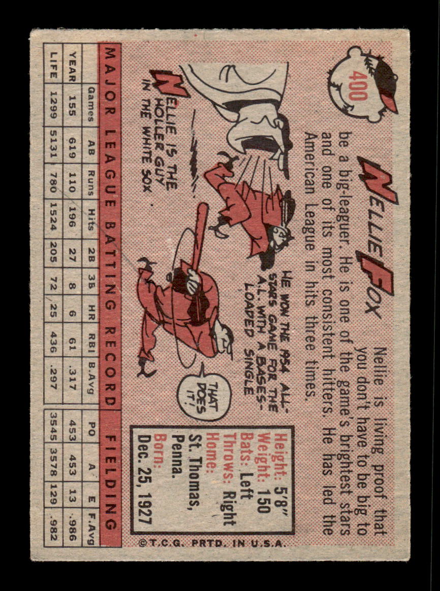 1958 Topps #400 Nellie Fox Chicago White Sox VGEX HOF10010028