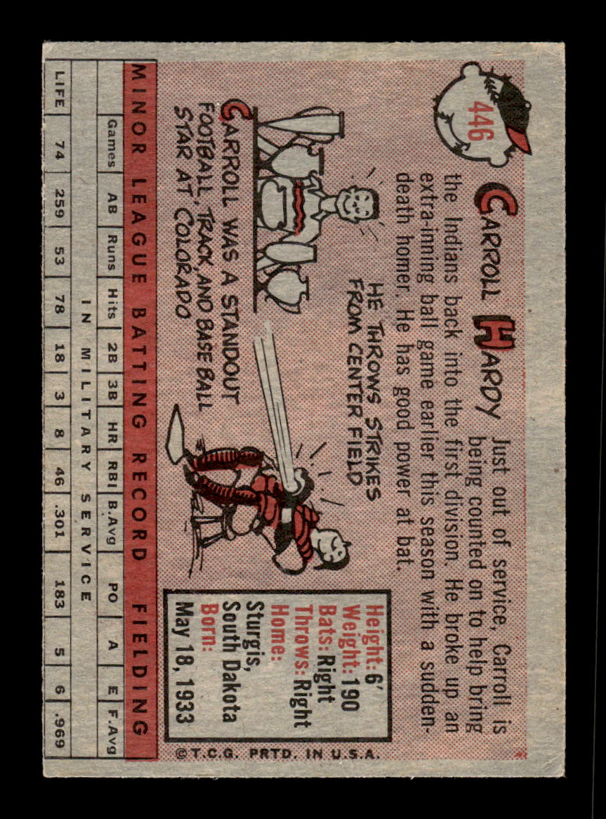 1958 Topps #446 Carroll Hardy Cleveland Indians VGEX HOF10010071