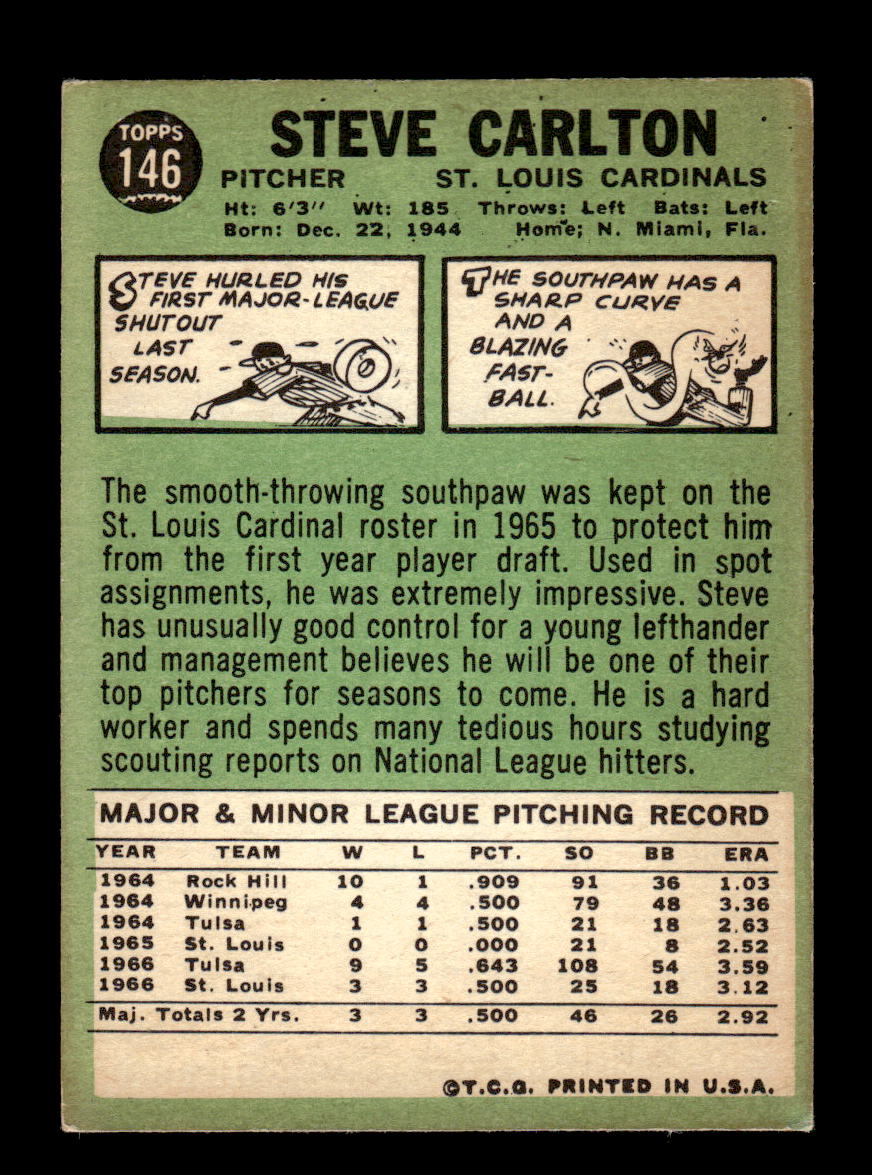 1967 Topps #146 Steve Carlton St. Louis Cardinals EX HOF10010233