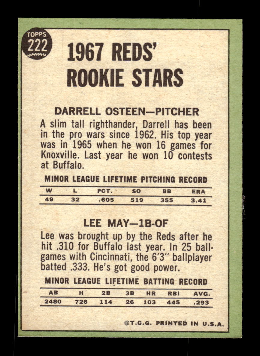 1967 Topps #222 Reds Rookie Stars PACK FRESH HOF10010297