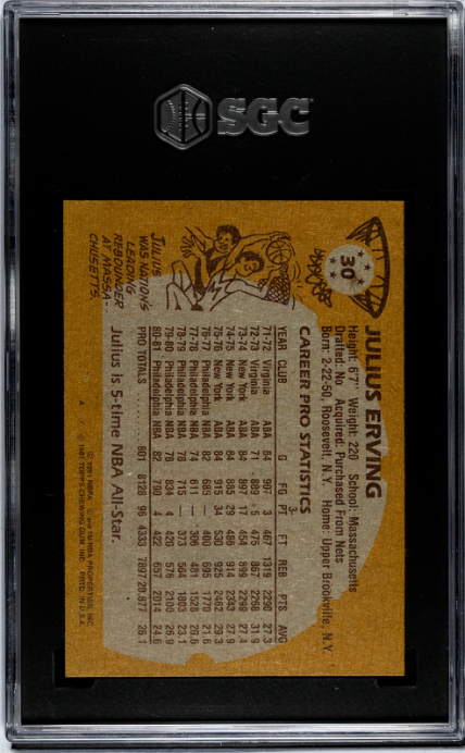 1981-82 Topps #30 Julius Erving SGC 8 SN 7435278