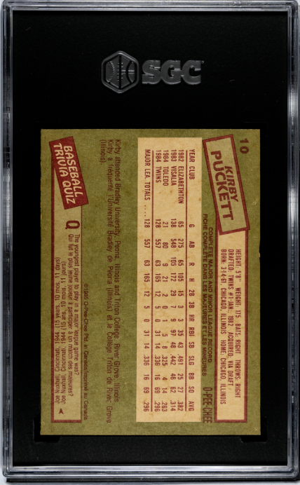 1985 O-Pee-Chee #10 Kirby Puckett SGC 6 SN 9917122