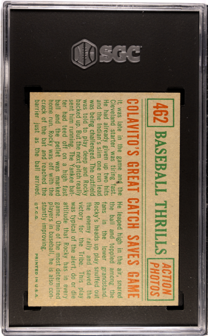 1959 Topps #462 Colavito's Baseball Thrills SGC 6 SN 3272784 Sharp!