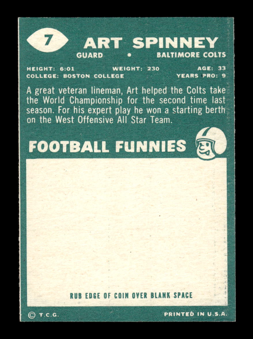 1960 Topps #7 Art Spinney Baltimore Colts EX HOF10010908