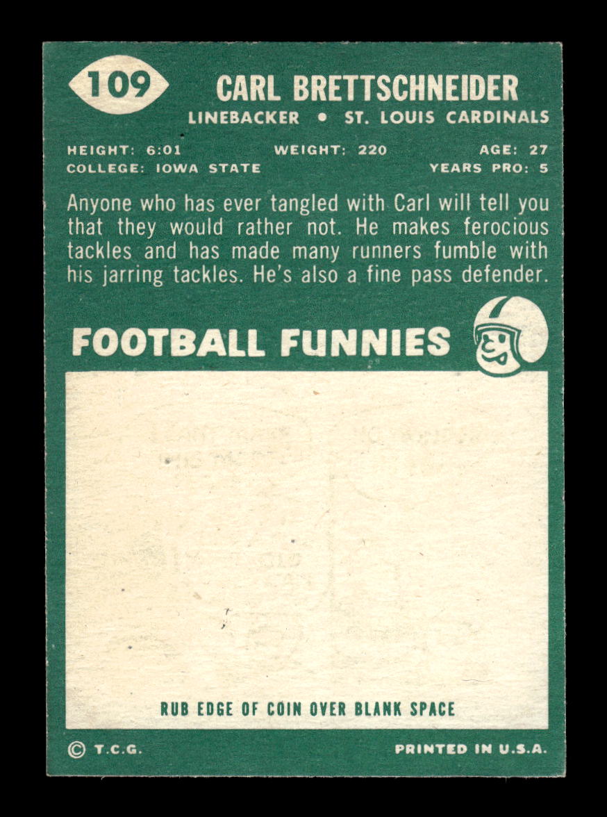 1960 Topps #109 Carl Brettschneider St. Louis Cardinals VGEX HOF10010954