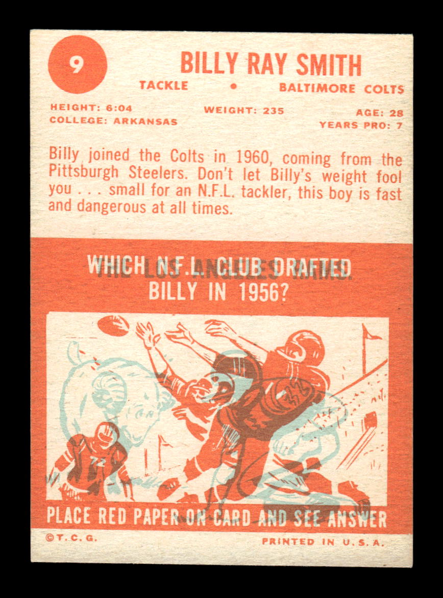 1963 Topps #9 Billy Ray Smith Baltimore Colts EX HOF10011012