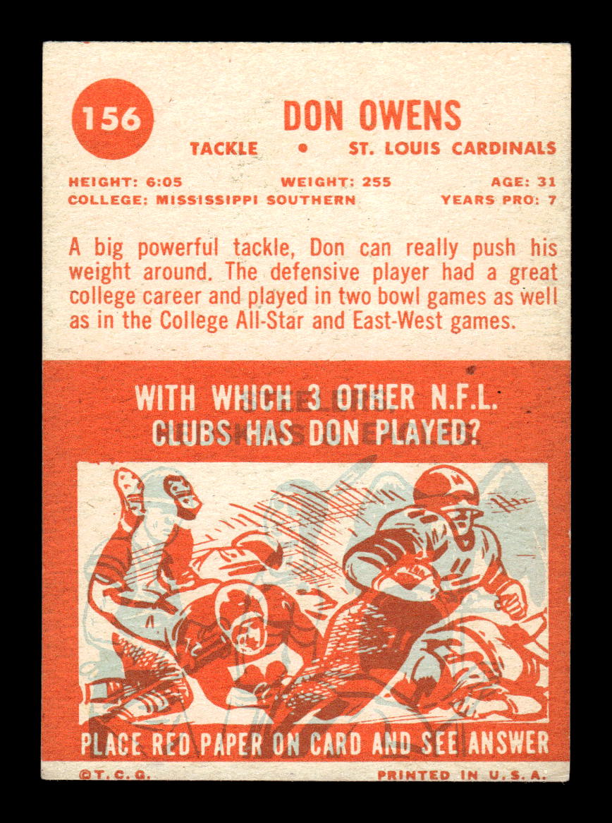 1963 Topps #156 Don Owens St. Louis Cardinals VGEX HOF10011051
