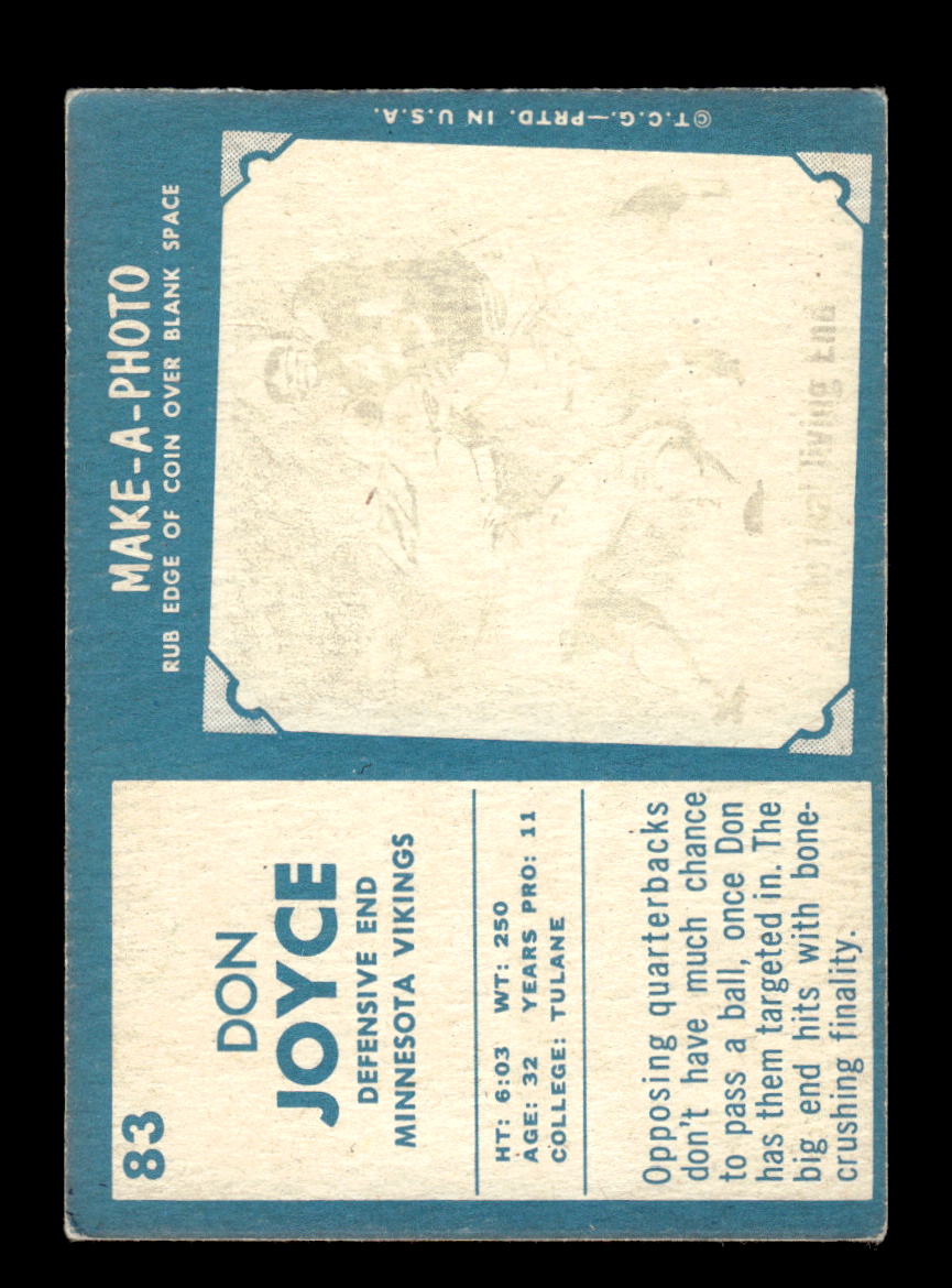 1961 Topps #83 Don Joyce Minnesota Vikings EX HOF10011074