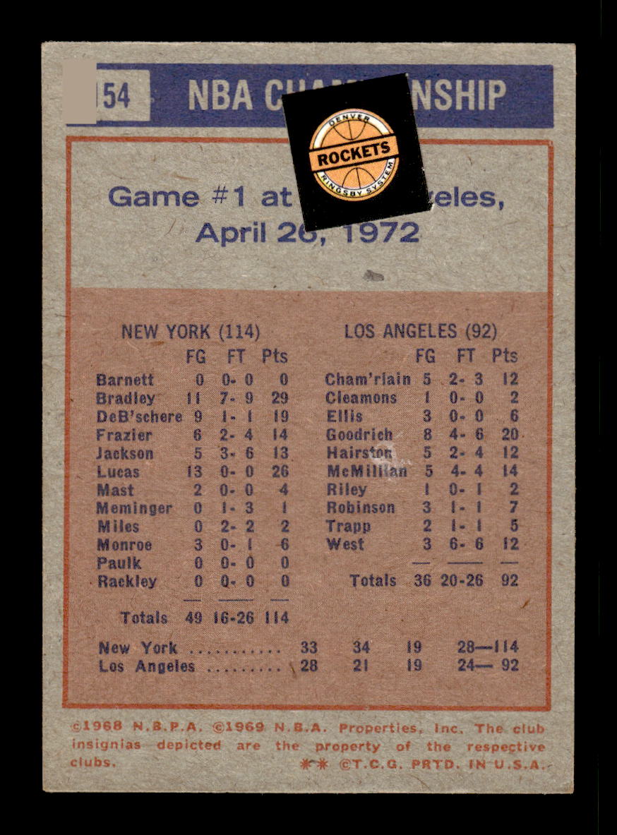 1972-73 Topps #154 1971-72 NBA Finals Game Poor HOF10011342