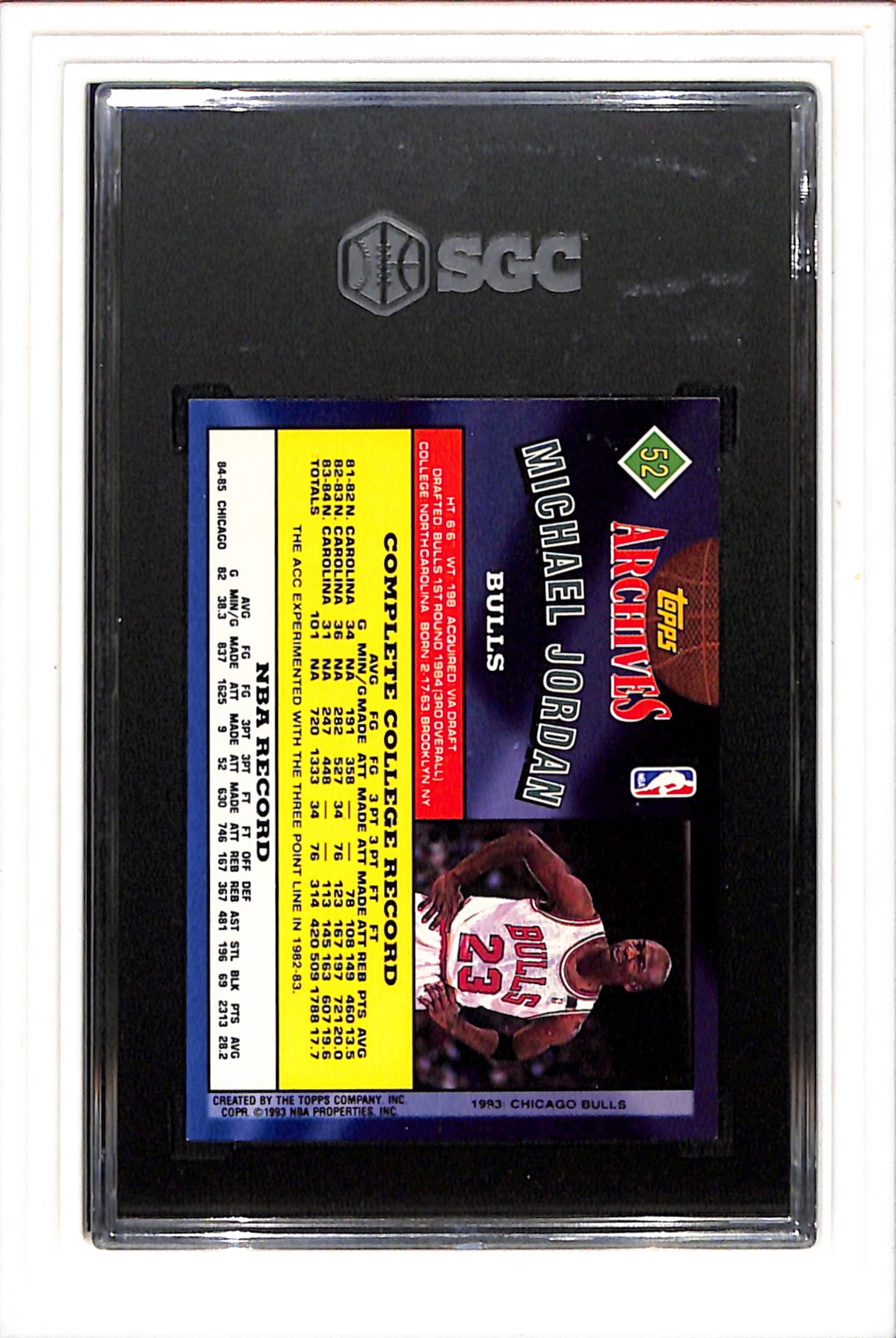 1992-93 Topps Archives #52 Michael Jordan SGC 9 SN 4709307