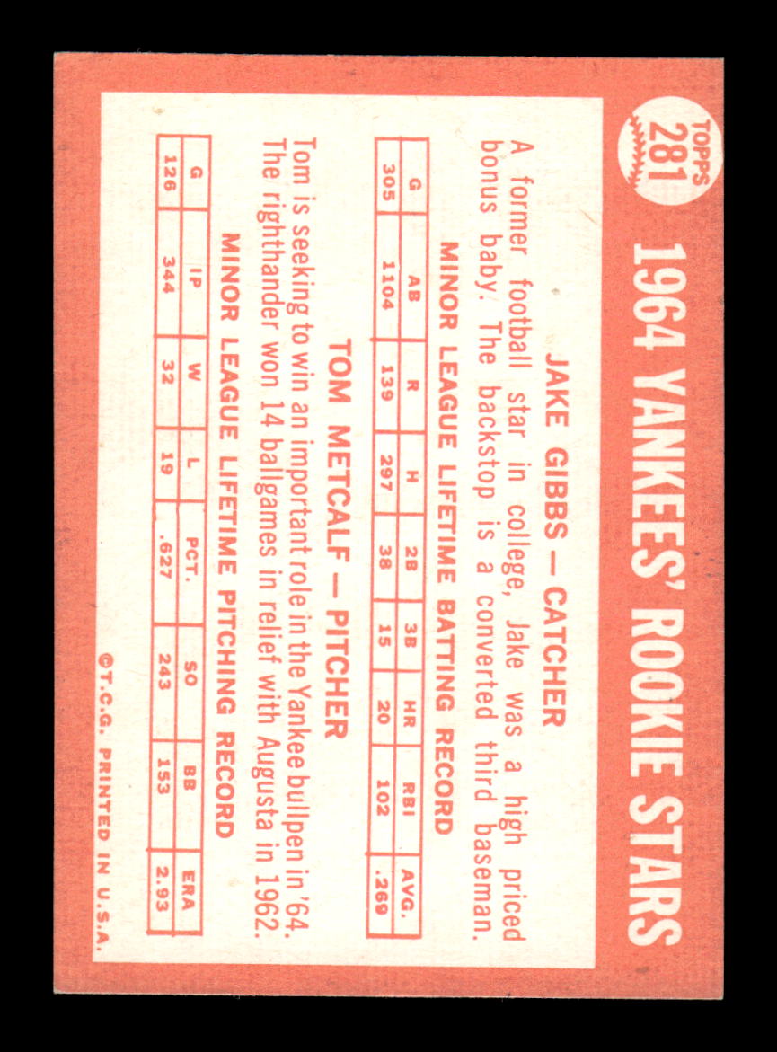 1964 Topps #281 Yankees 1964 Rookie Stars VGEX HOF10011628