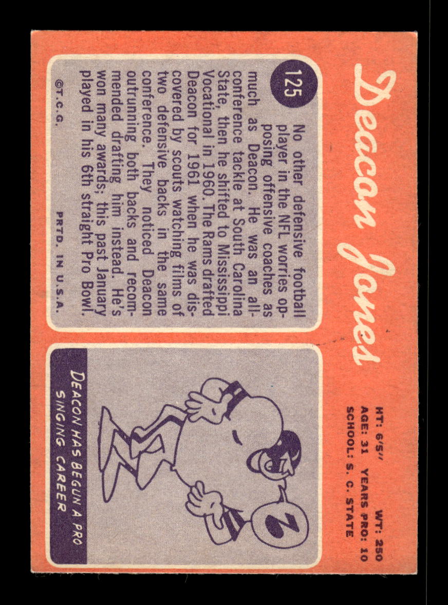 1970 Topps #125 Deacon Jones Los Angeles Rams VGEX 10011934