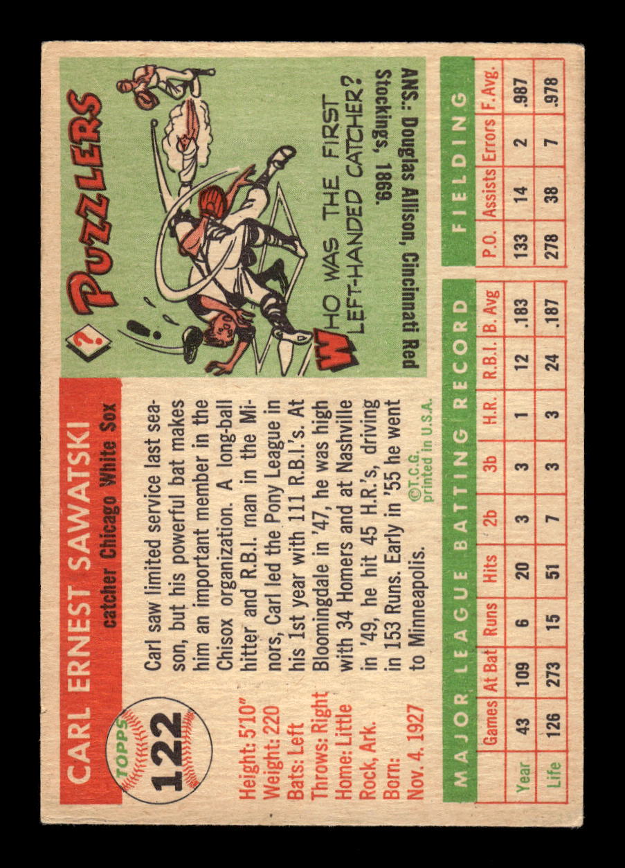 1955 Topps #122 Carl Sawatski Chicago White Sox EX 10012879
