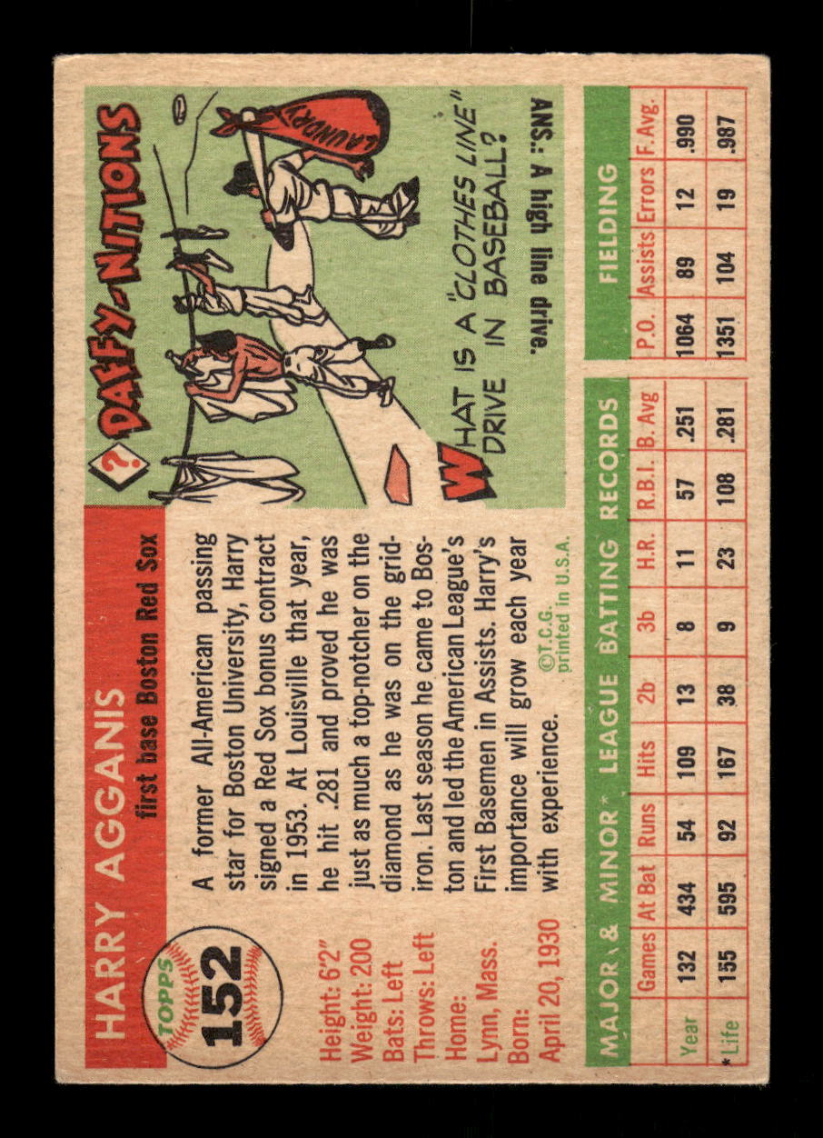 1955 Topps #152 Harry Agganis Boston Red Sox EX 10012893