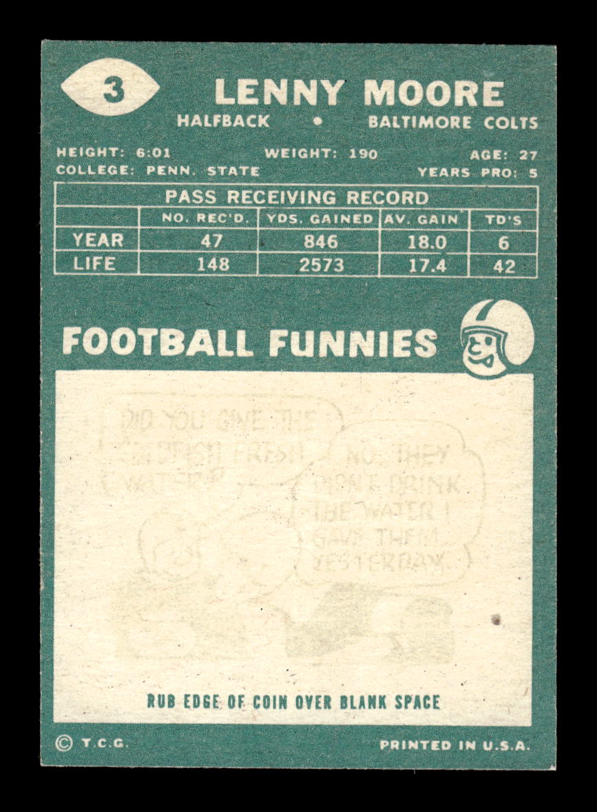 1960 Topps #3 Lenny Moore Baltimore Colts EXMT 10013108