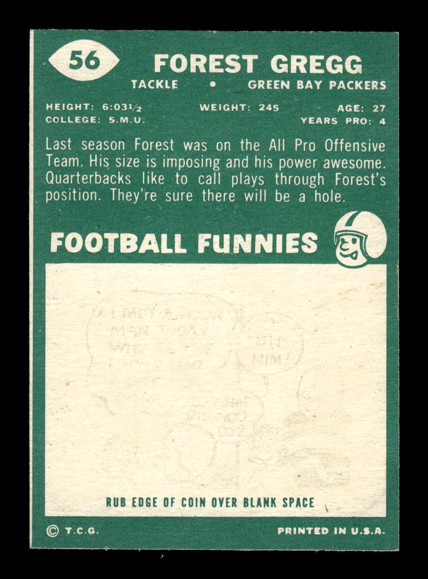 1960 Topps #56 Forrest Gregg Green Bay Packers EX 10013123
