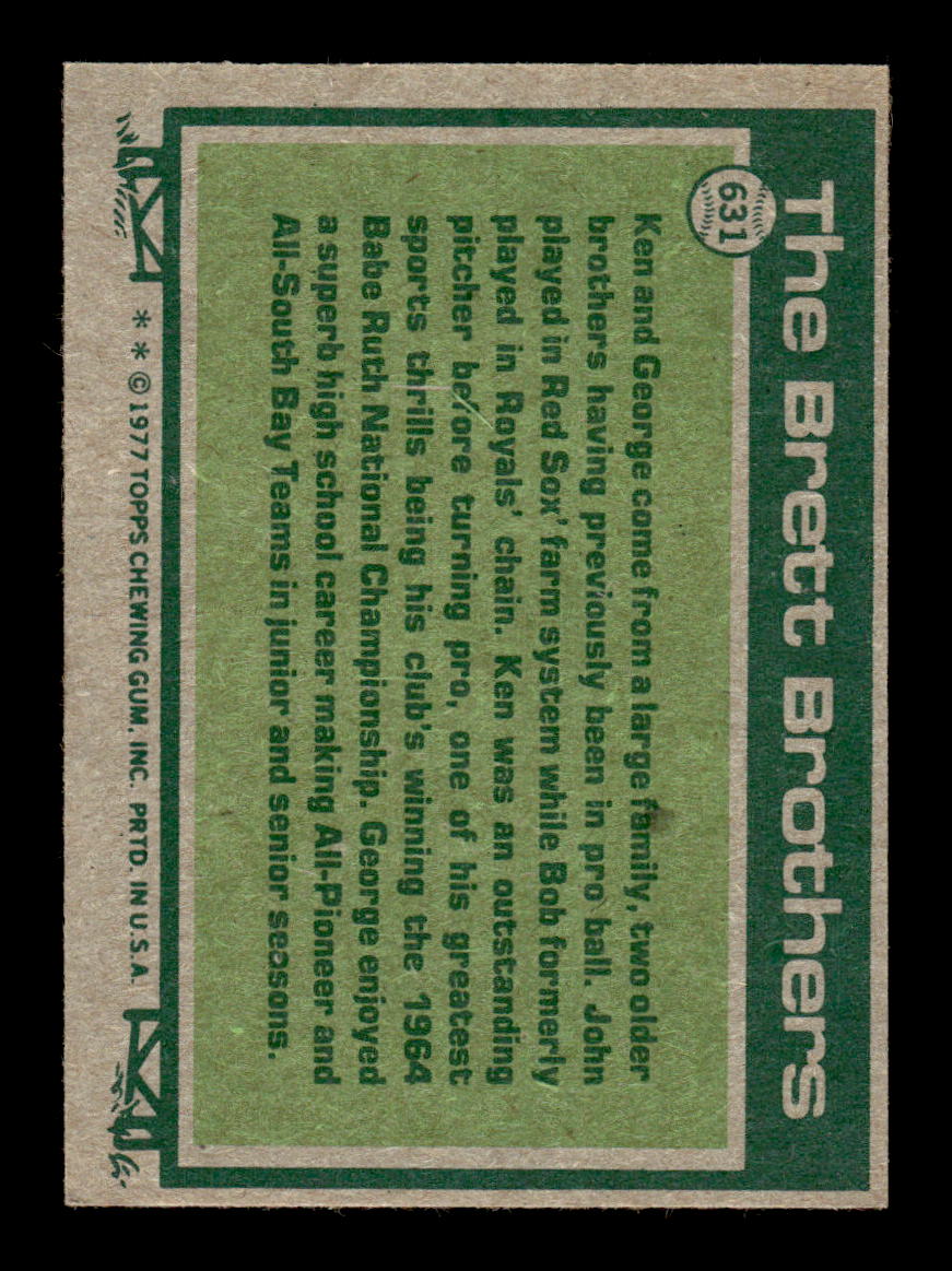 1977 Topps #631 George Brett / Ken Brett EX 10013228
