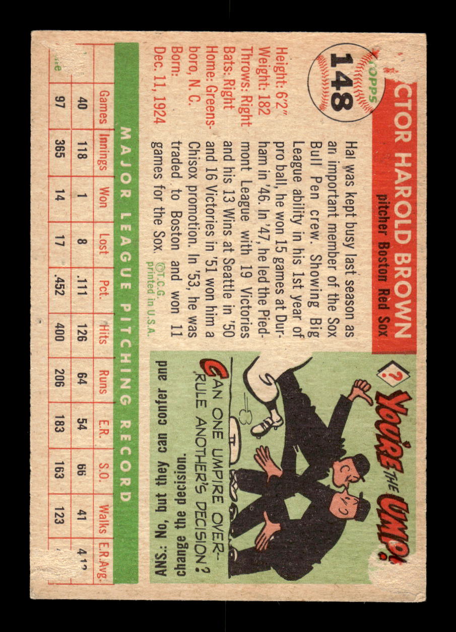 1955 Topps #148 Hal Brown Boston Red Sox VG MM26013739