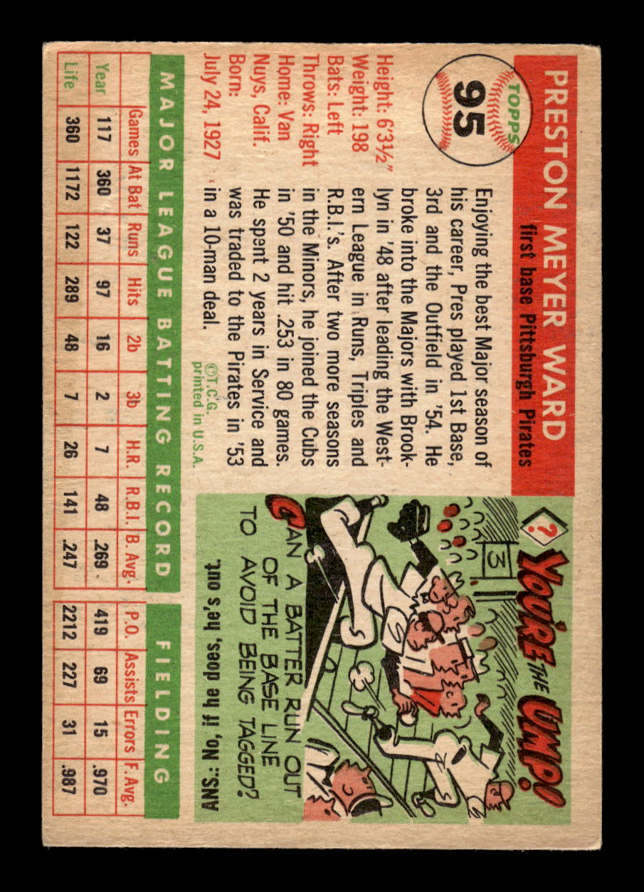 1955 Topps #95 Preston Ward Pittsburgh Pirates VG MM26013770