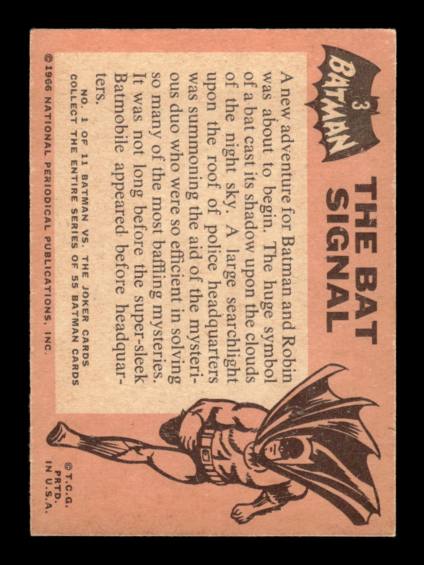 1966 Topps Batman (Black Bat Logo) #3 The Bat Signal VG CS26014252