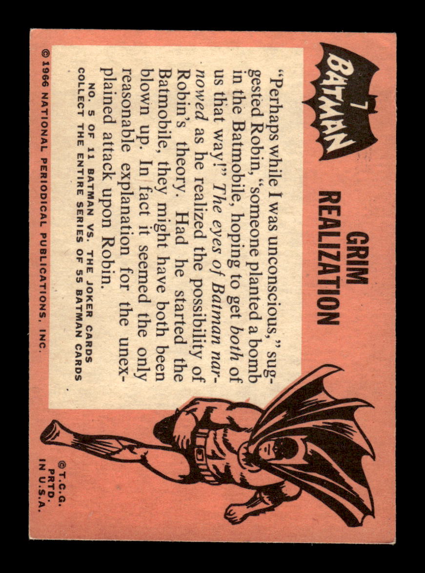 1966 Topps Batman (Black Bat Logo) #7 Grim Realization VG CS26014253