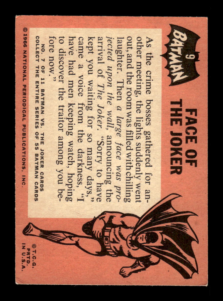1966 Topps Batman (Black Bat Logo) #9 Face of the Joker VG CS26014255
