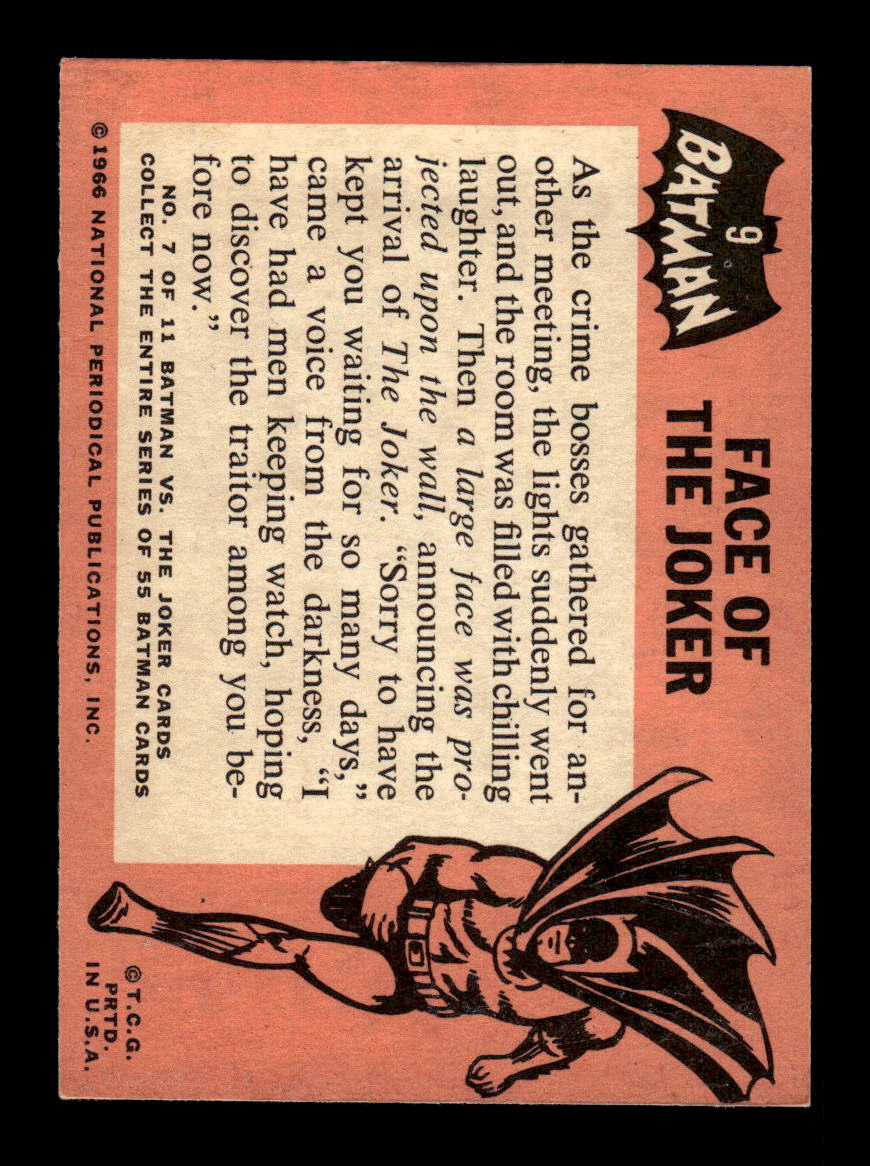 1966 Topps Batman (Black Bat Logo) #9 Face of the Joker VG CS26014256