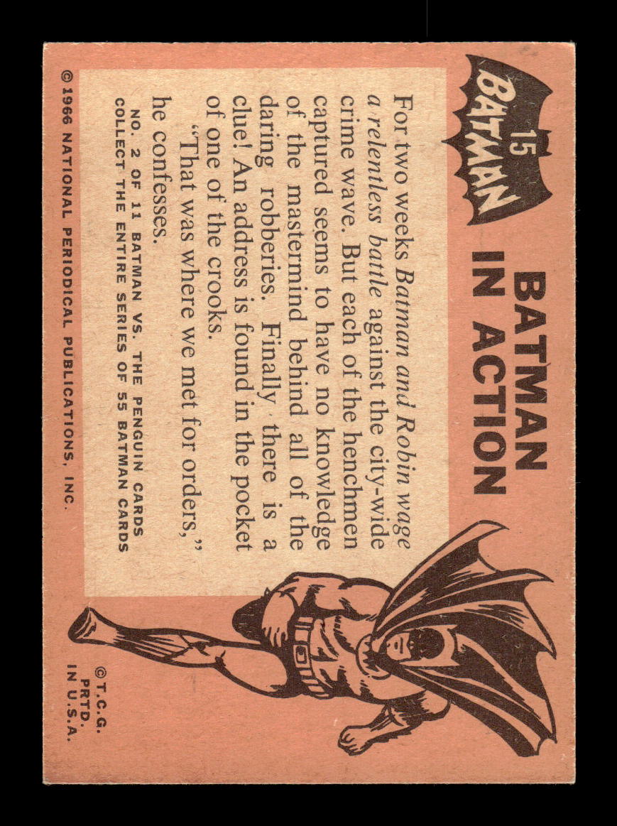 1966 Topps Batman (Black Bat Logo) #15 Batman in Action VG CS26014262