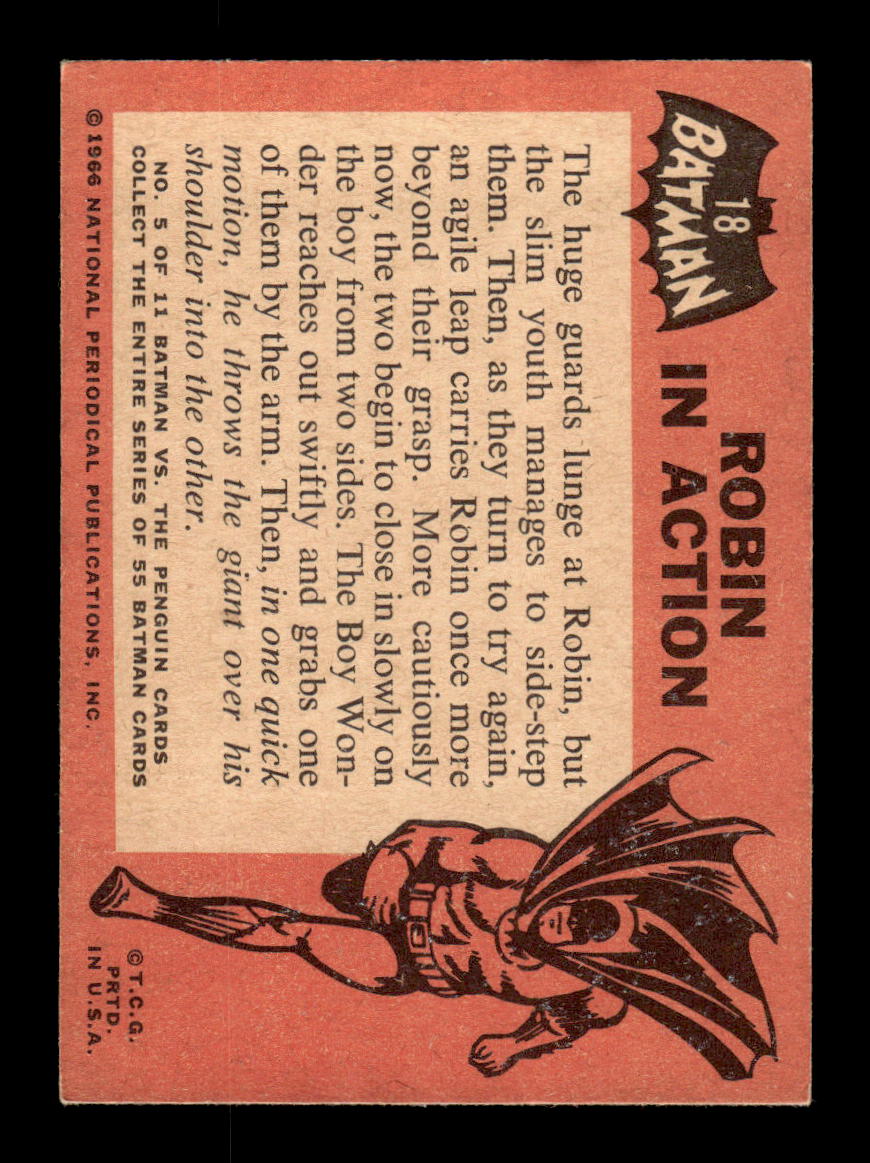 1966 Topps Batman (Black Bat Logo) #18 Robin in Action VG CS26014266