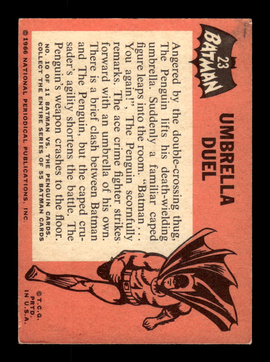 1966 Topps Batman (Black Bat Logo) #23 Umbrella Duel VG CS26014267