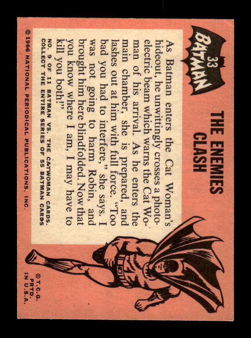 1966 Topps Batman (Black Bat Logo) #33 The Enemies Clash VGEX CS26014276