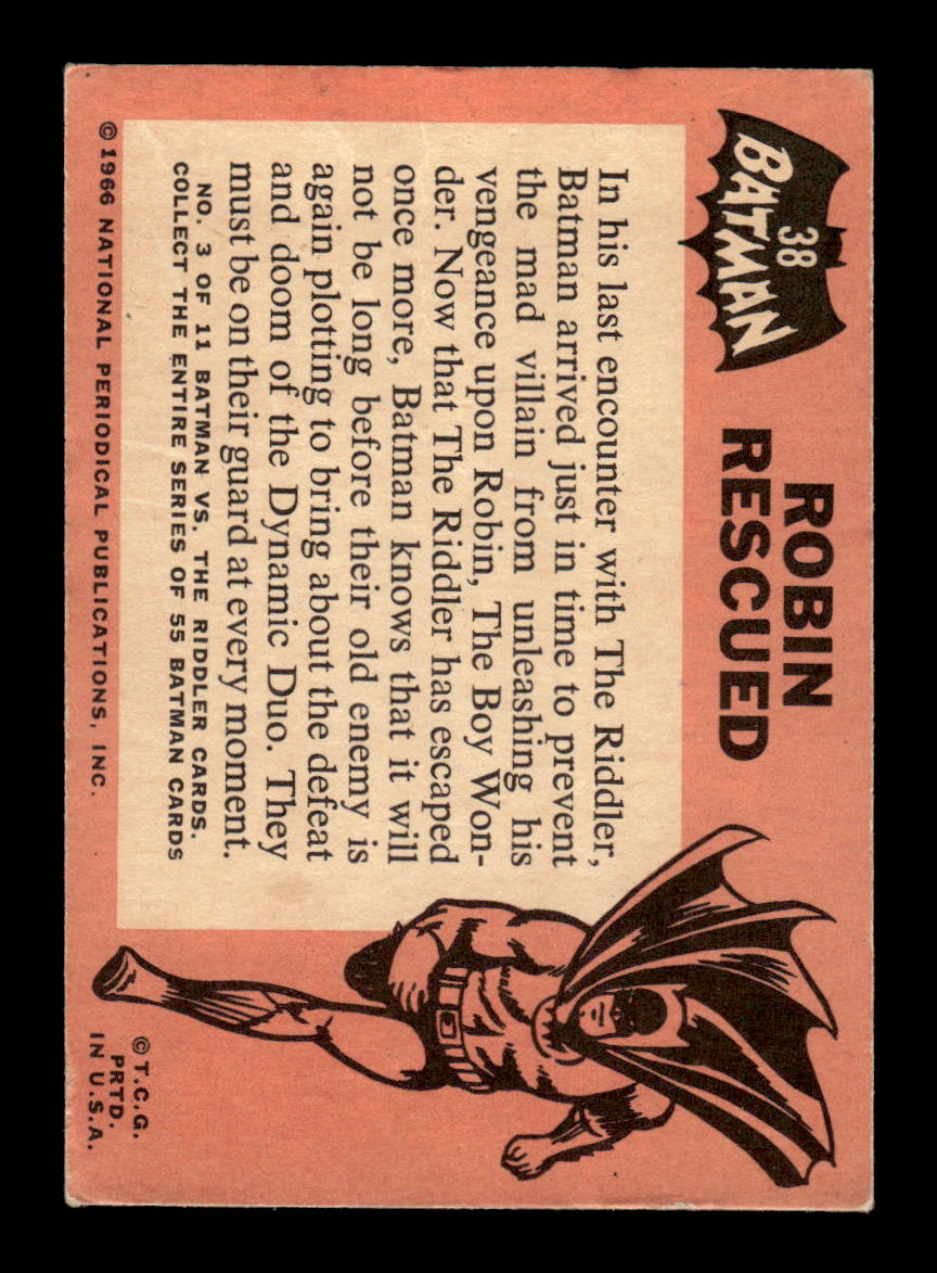 1966 Topps Batman (Black Bat Logo) #38 Robin Rescued VG CS26014281
