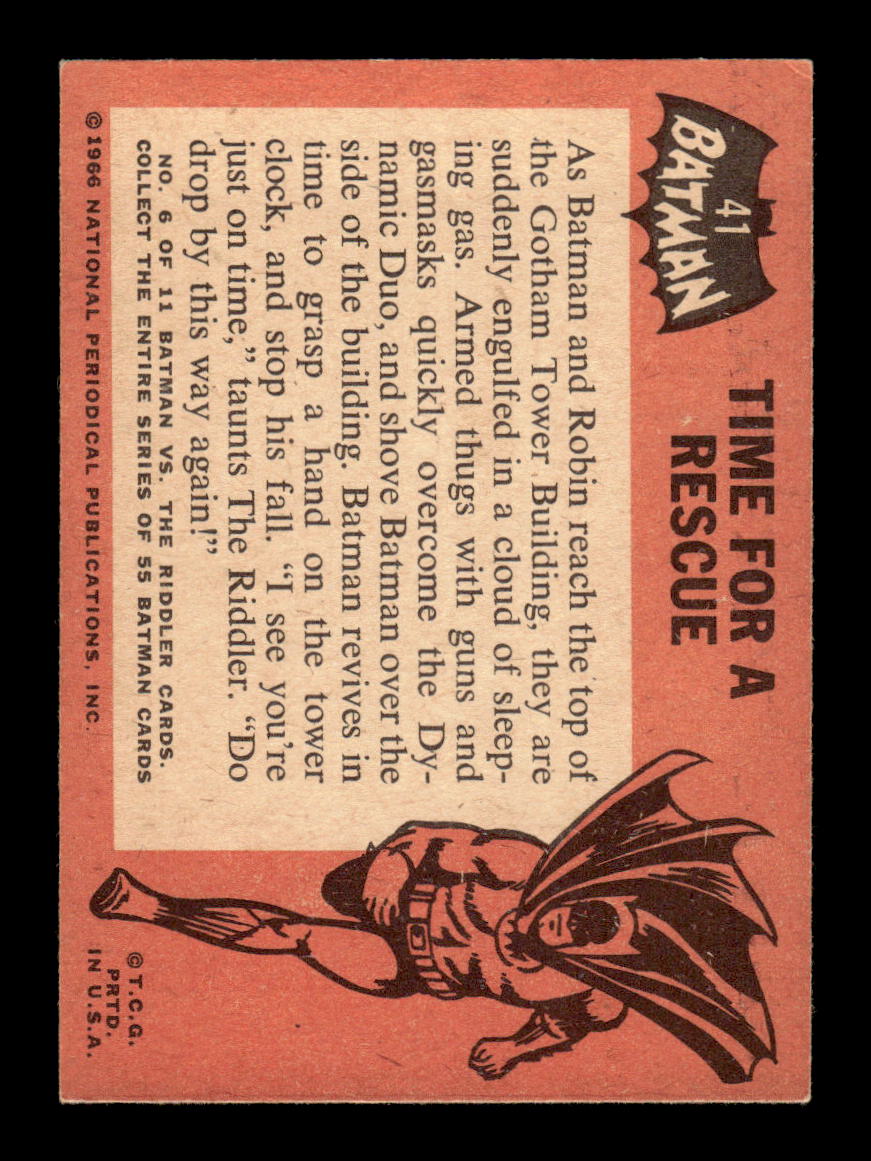 1966 Topps Batman (Black Bat Logo) #41 Time for a Rescue VGEX CS26014283