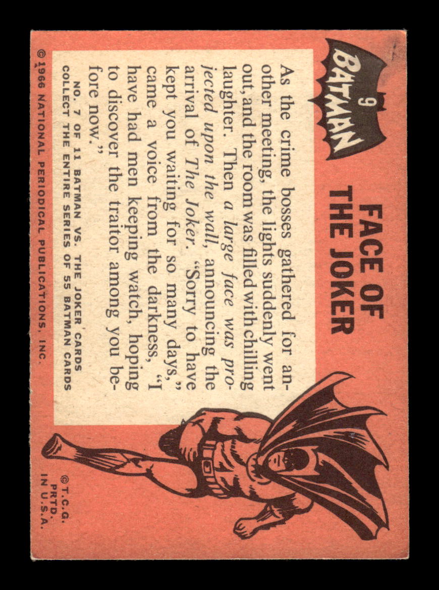 1966 Topps Batman (Black Bat Logo) #9 Face of the Joker VGEX CS26014326