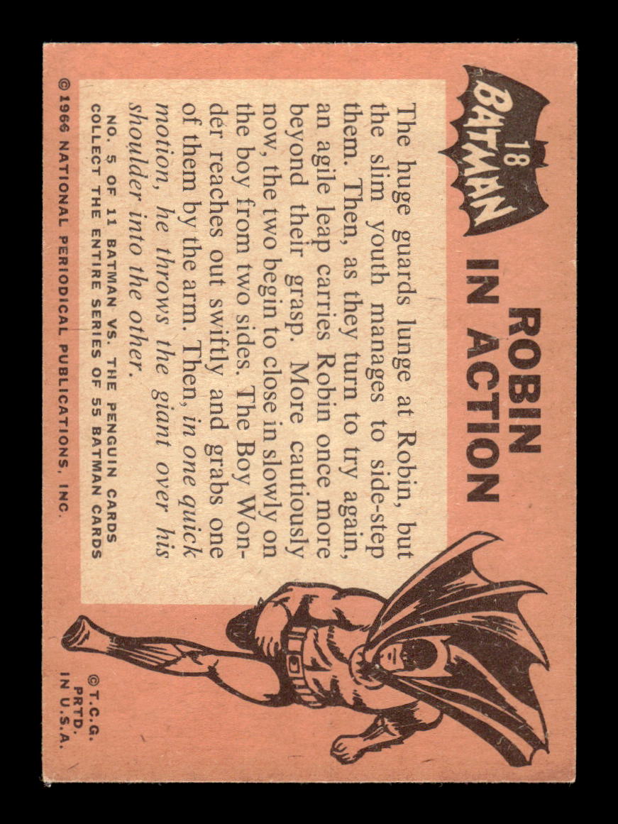 1966 Topps Batman (Black Bat Logo) #18 Robin in Action VGEX CS26014335