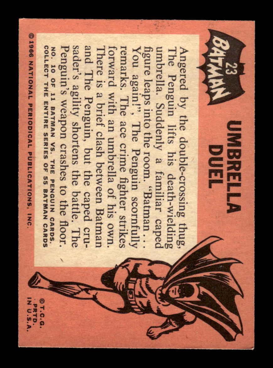 1966 Topps Batman (Black Bat Logo) #23 Umbrella Duel VGEX CS26014340