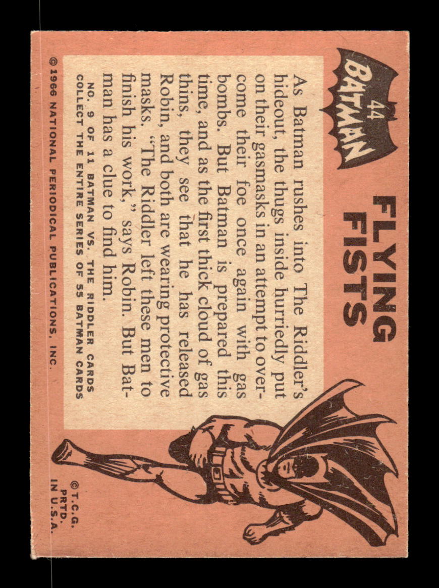 1966 Topps Batman (Black Bat Logo) #44 Flying Fists VGEX CS26014360