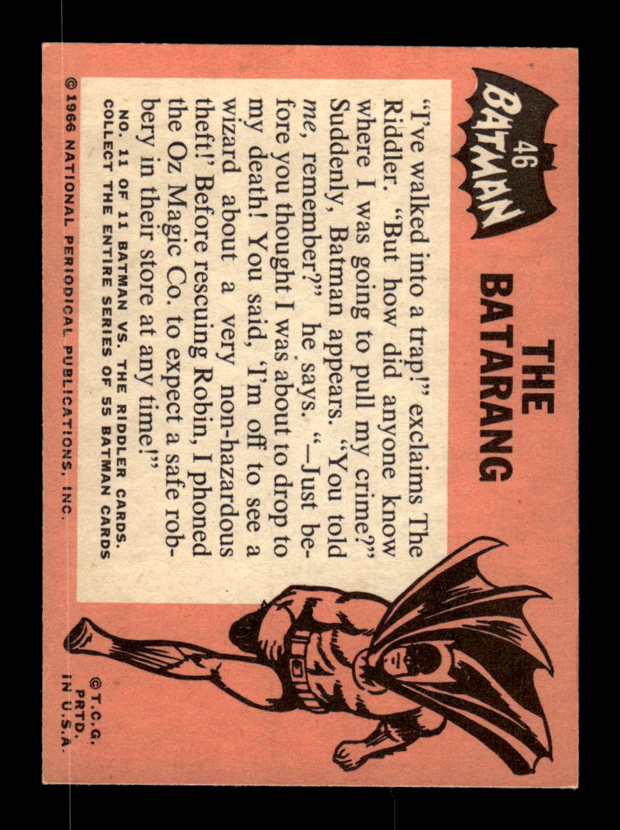 1966 Topps Batman (Black Bat Logo) #46 The Bat-a-Rang VGEX CS26014362