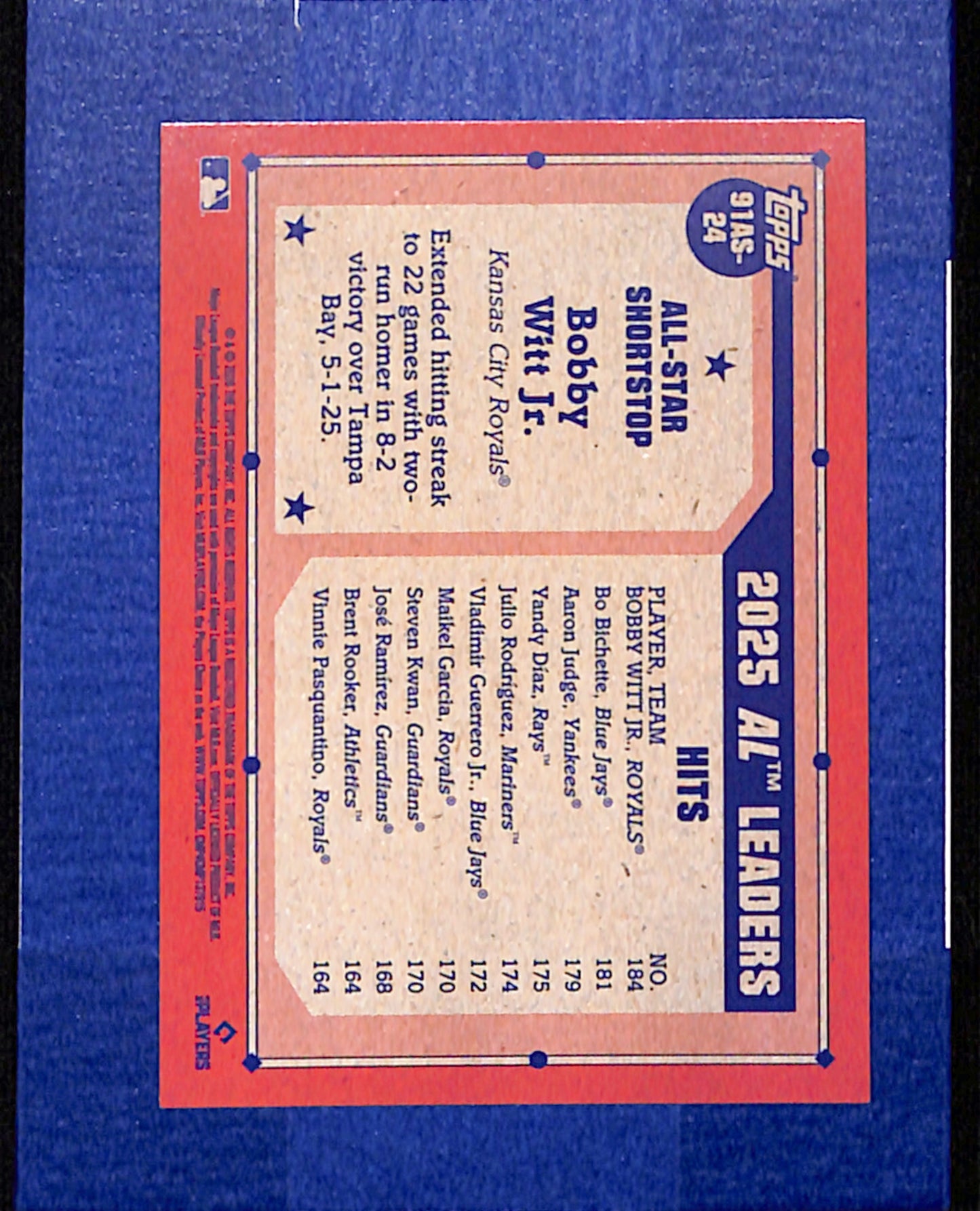 2026 Topps #91AS-24 Bobby Witt Jr. Kansas City Royals NMT CS26014397