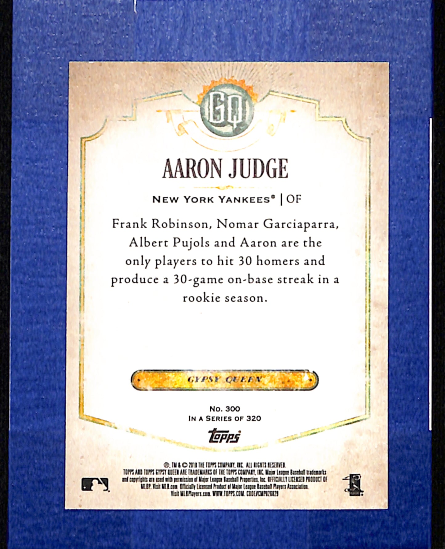 2018 Topps Gypsy Queen #300 Aaron Judge New York Yankees NMT CS26014409