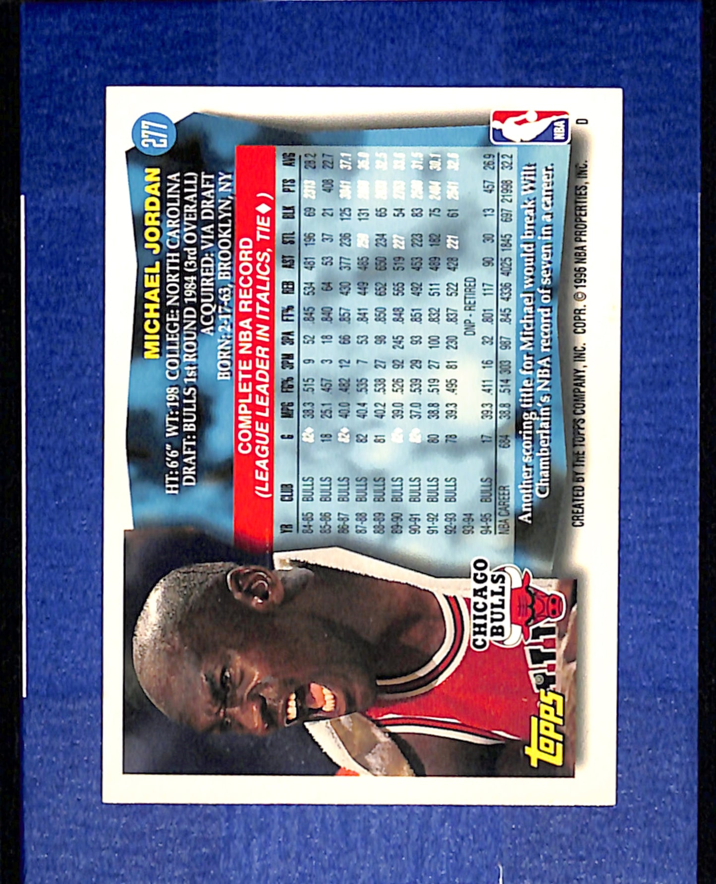 1995-96 Topps #277 Michael Jordan Chicago Bulls EXMT CS26014433-13jqvx
