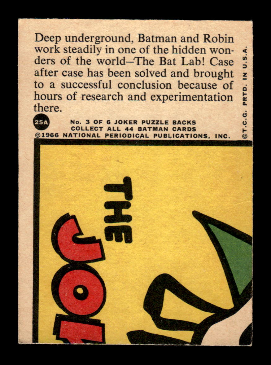 1966 Topps Batman Series A (Red Bat Logo) #25A In the Bat Lab VG CS26014508