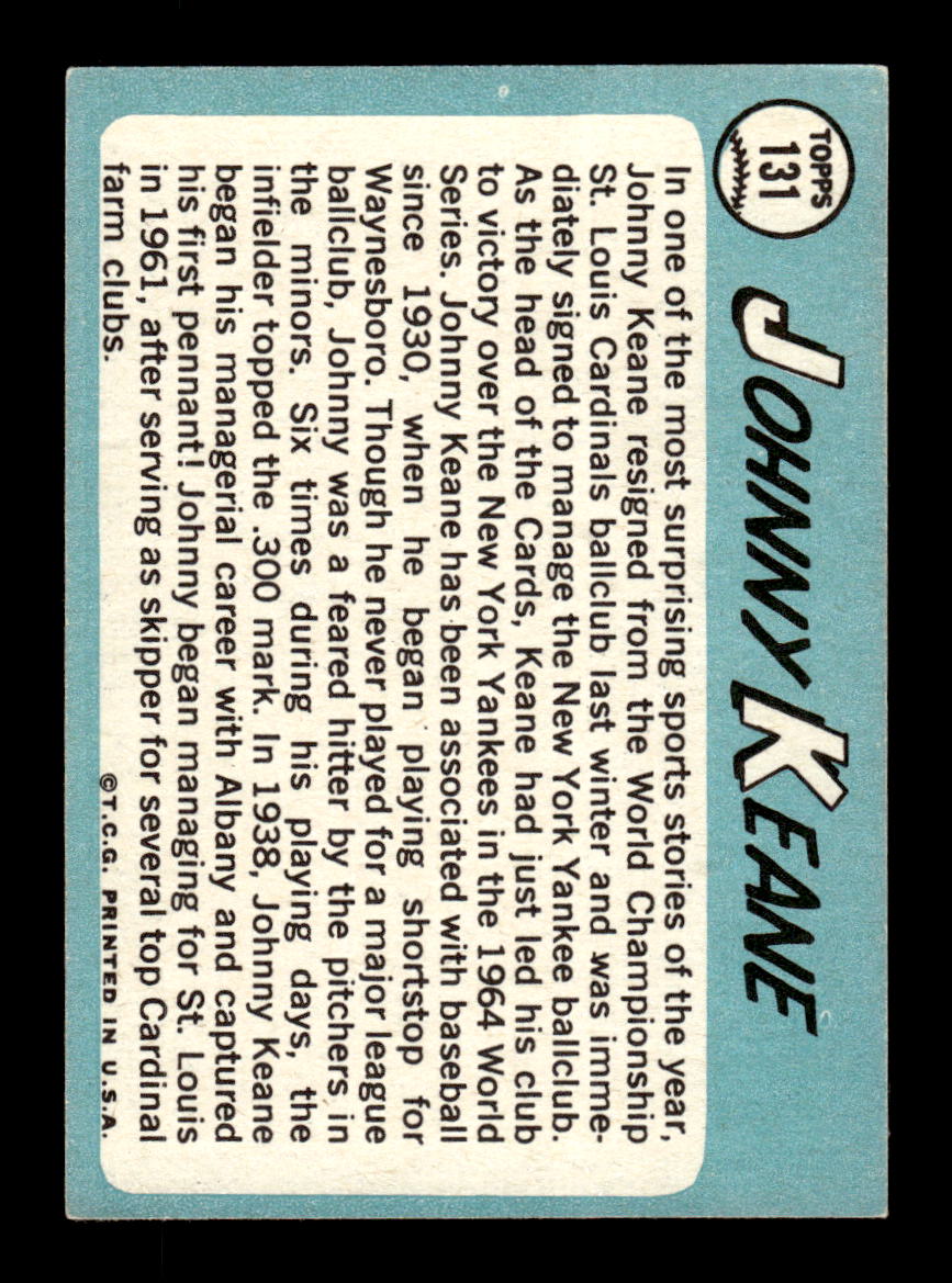 1965 Topps #131 Johnny Keane New York Yankees EXMT CS26015416
