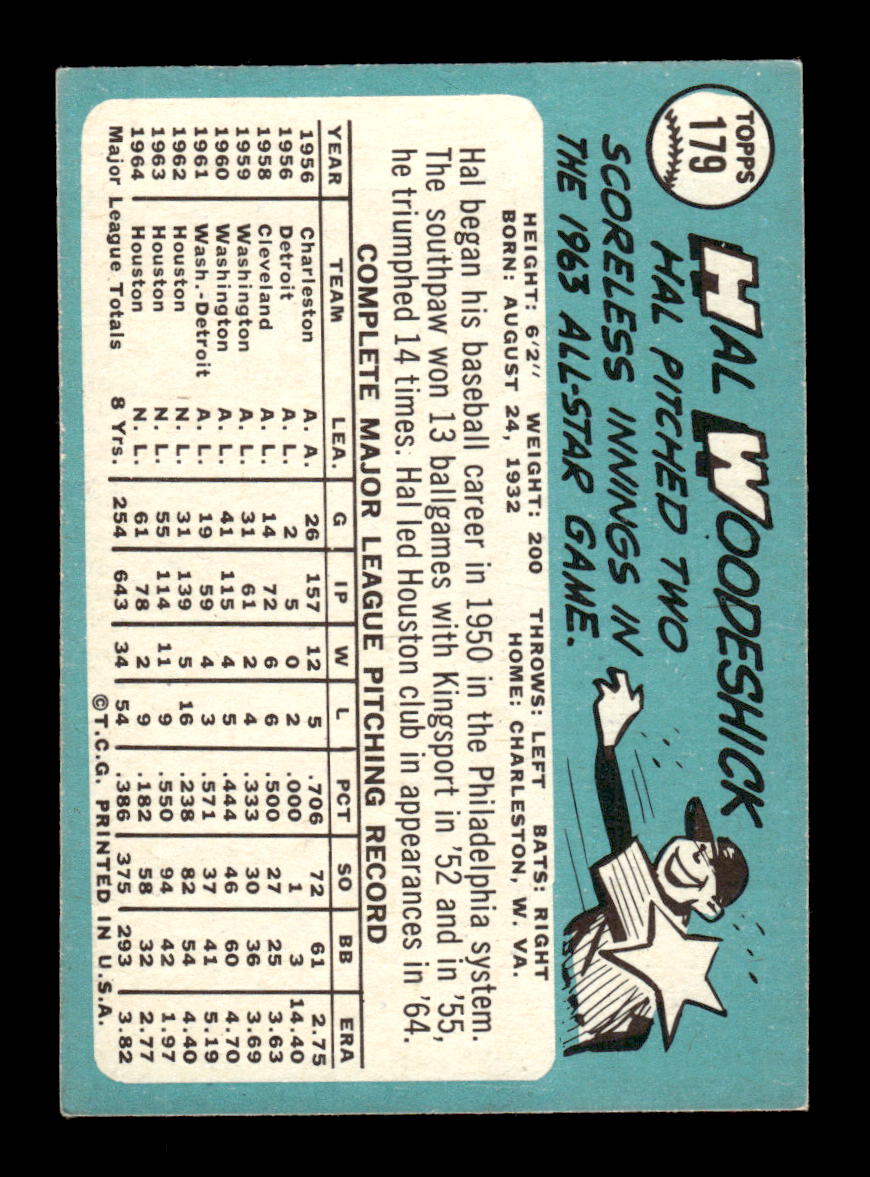 1965 Topps #179 Hal Woodeshick Houston Astros EXMT CS26015451