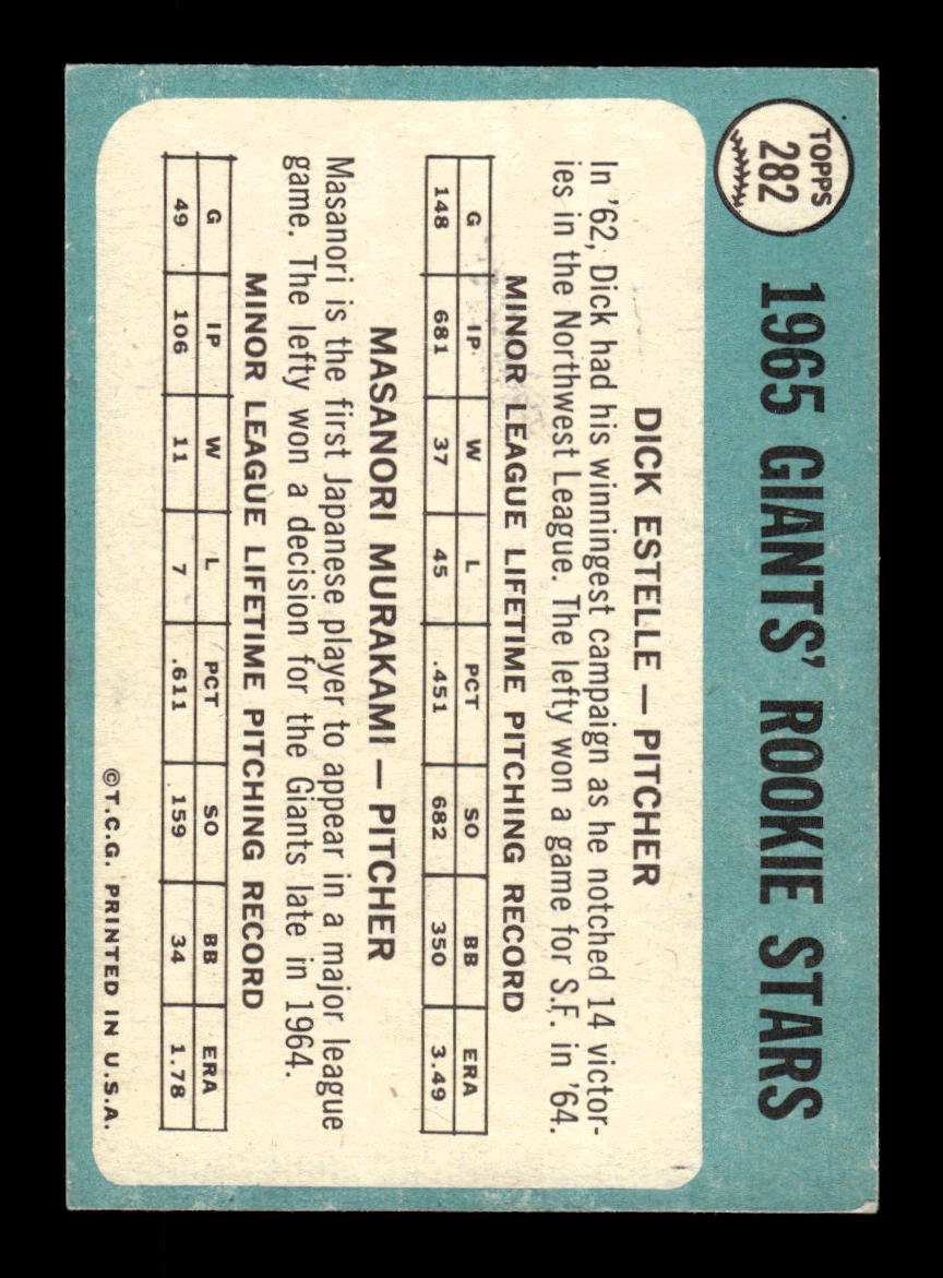 1965 Topps #282 1965 Rookie Stars San Francisco Giants EXMT CS26015538